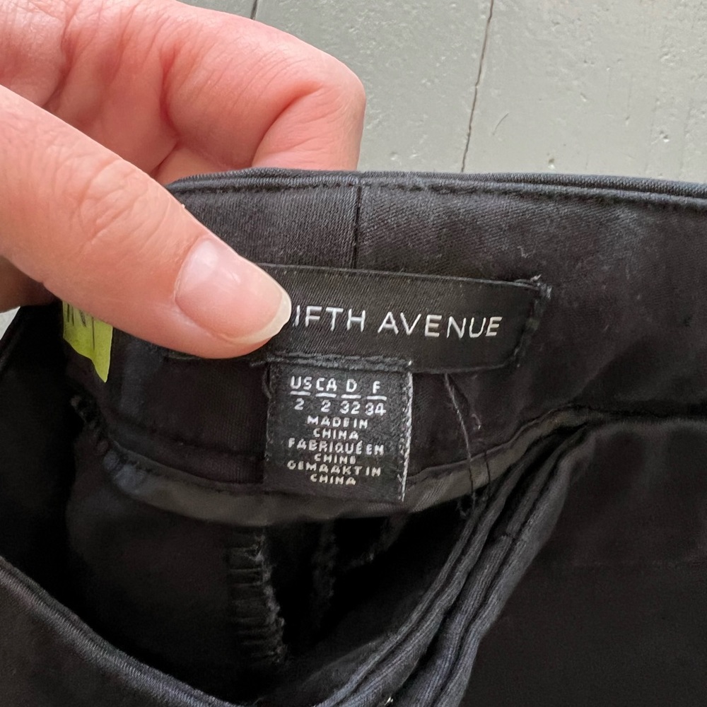 Saks fifth Avenue pants womens 2 black ankle skinny slacks capsule wardrobe - Picture 10 of 13